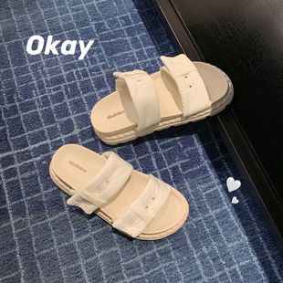 【澜柜】北海道 厚底系带帆布鞋女2022年新款网面平底小白鞋子女详情3