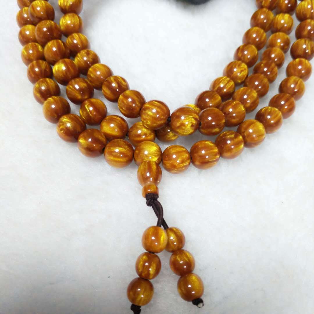 Factory direct sales of resin imitation sea willow 108-piece three-loop bracelet suitable for both men and women, natural style sea Willow 108 Buddhist prayer beads bracelet pic 23