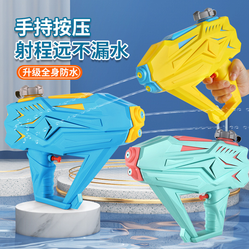 跨境水枪玩具500ML双喷头按压式儿童女男孩夏天户外戏水玩具水枪详情3
