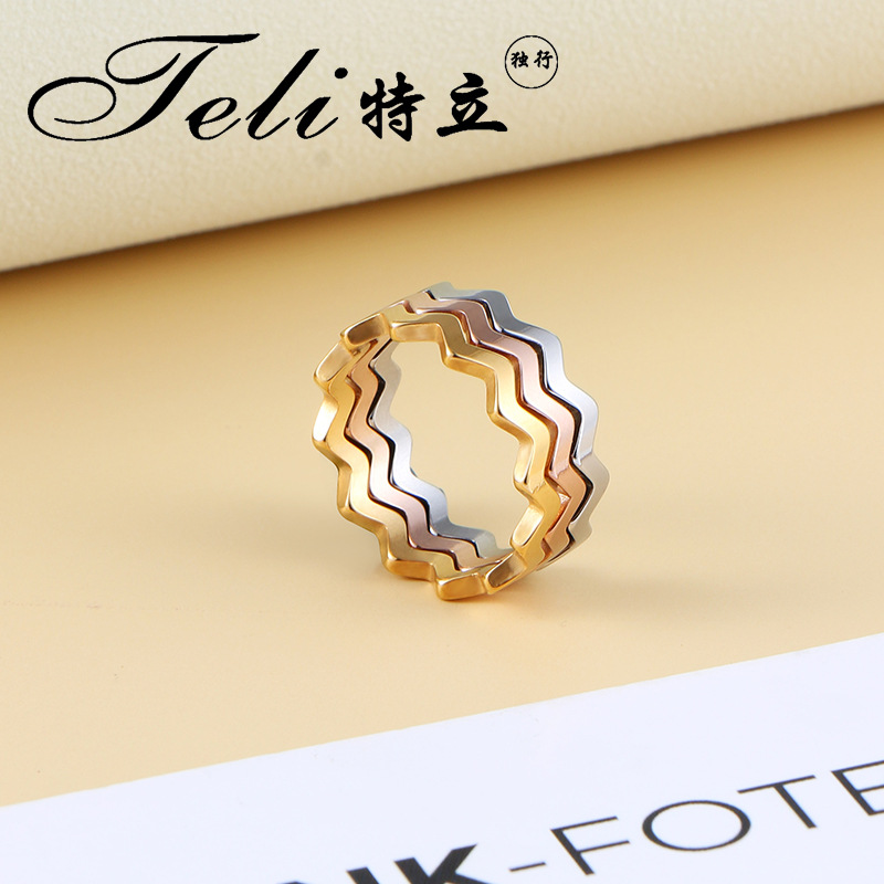 钛钢戒指女开口小众个性指环锆石简约ins风高级轻奢饰品四叶草详情3