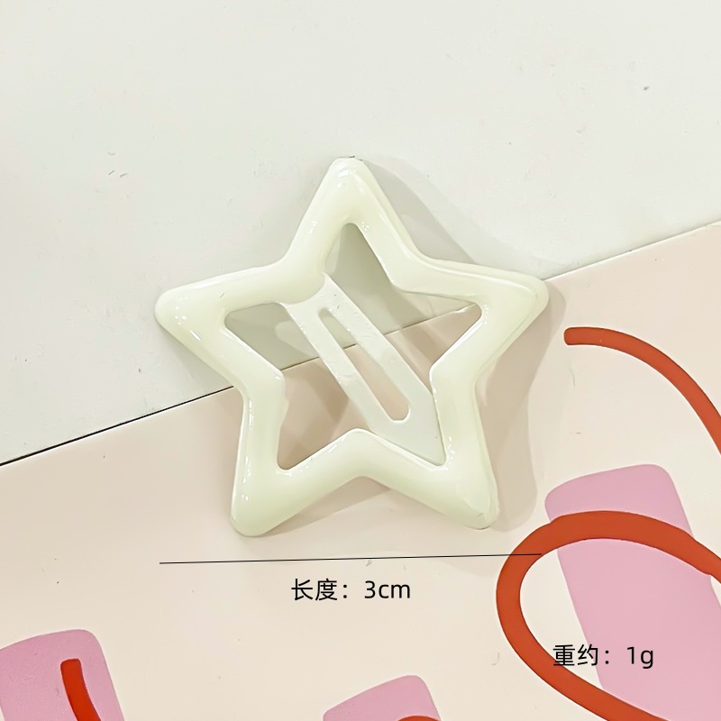 多巴胺五角星发夹儿童可爱星星夹子y2k甜辣风边夹碎发夹少女发饰详情30