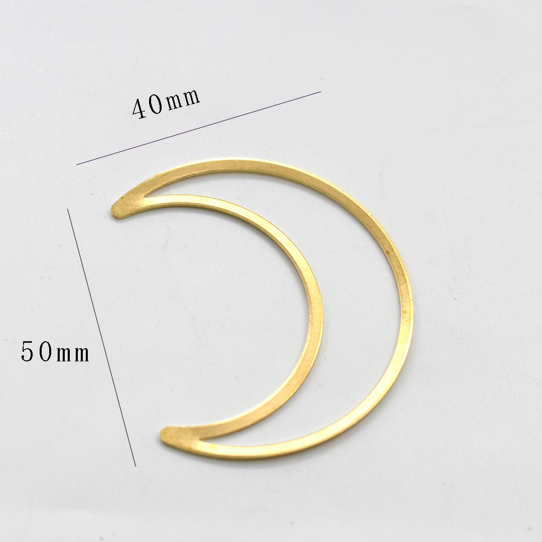 New best-selling bracelets, ear clips, pendants, necklaces, diy copper jewelry accessories, European and American style with halter holes, moon pic 17