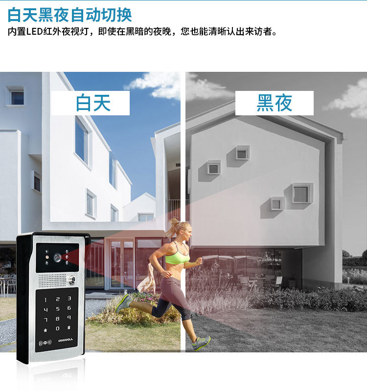 1080P WiFi doorbell, mobile detection, remote unlocking via mobile phone, digital high-definition intelligent video doorbell pic 5