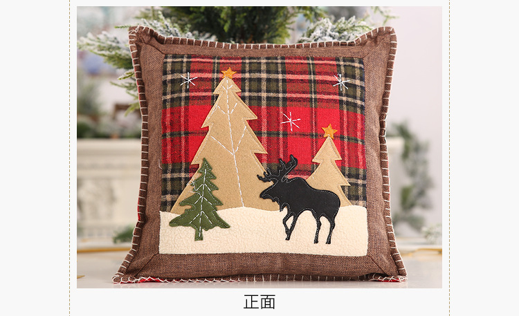 New Christmas decoration items: checkered fabric pillowcases, patchwork pillowcases, reindeer mini pillowcases pic 10