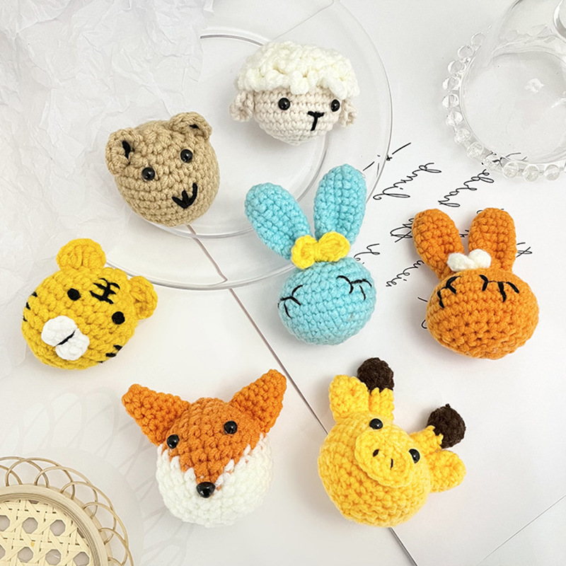 现货手勾针织泡芙花五瓣花DIY毛线花朵发夹胸花装饰服装辅料配件详情6