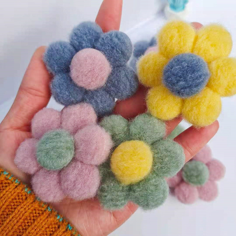 Korean-style plush little flower accessories, colorful flower brooches, bags, hair accessories, clothes, scarves, diy decorative accessories pic 5