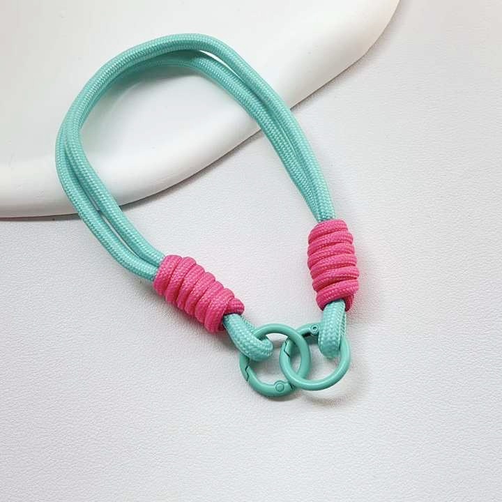 简约ins拼色编织绳短款手机挂绳ccd相机挂件手提挂饰男女腕带双扣详情23