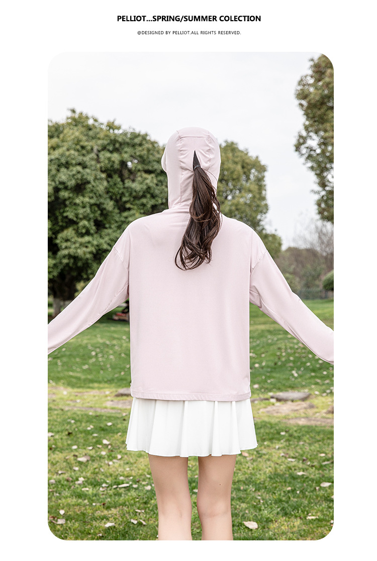 Summer outdoor UPF200+ sun-protective clothing, UV-resistant natural yarn sun-protective clothing for women, thin ice silk sun-protective clothing pic 15