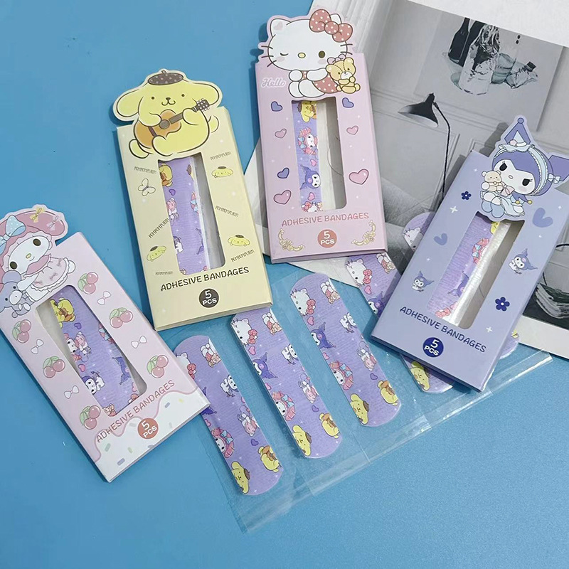 Sanrio Kuromi Band-aid box set: 5 pieces of waterproof and breathable band-aids for students and children, wound patches, and hemostatic patches pic 5