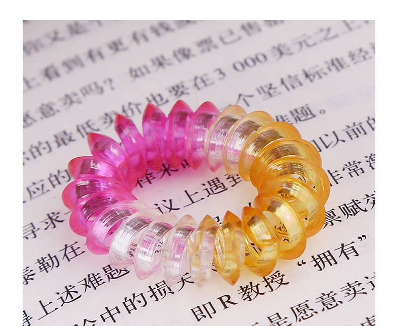 新款果冻三色电话线发圈创意弹力儿童头饰发箍头绳饰品批发外贸详情9