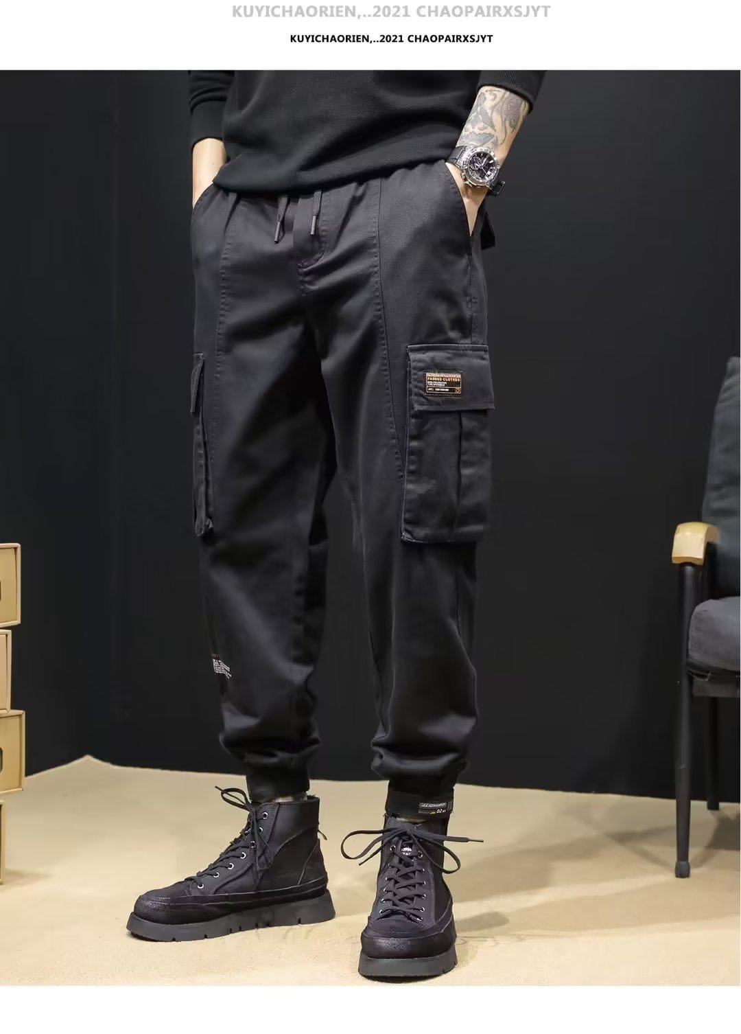 美式工装裤子男士春夏款休闲男裤2025新款大码夏季薄款工装裤男潮详情23