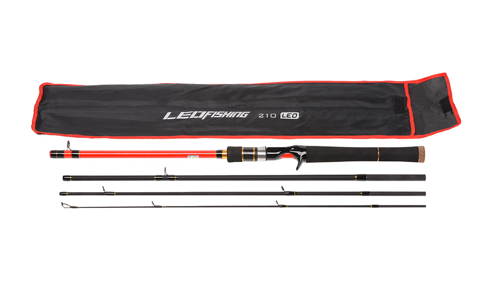 27874 LEO/ Leou [Four-Section Carbon Lull Rod] High-carbon thunder perch fishing rod, Ultra-short retractable lure rod pic 10