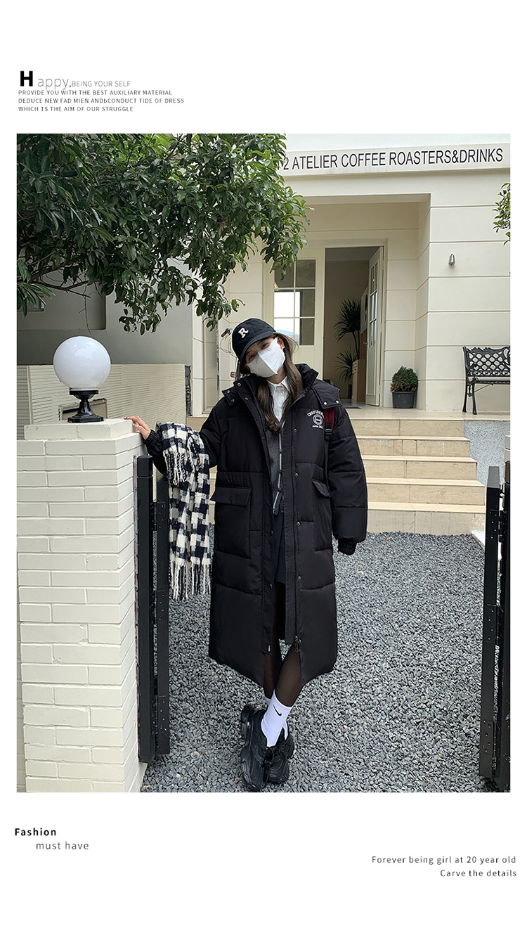 宽松羽绒棉服女2023冬新款韩版面包服中长款遮肉显瘦时尚棉袄外套详情10
