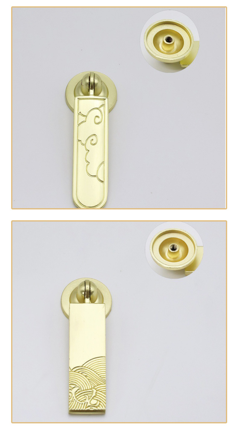 New Chinese-style solid handle zinc alloy single-hole light luxury furniture hardware wardrobe, cabinet drawer door handle is now available pic 9
