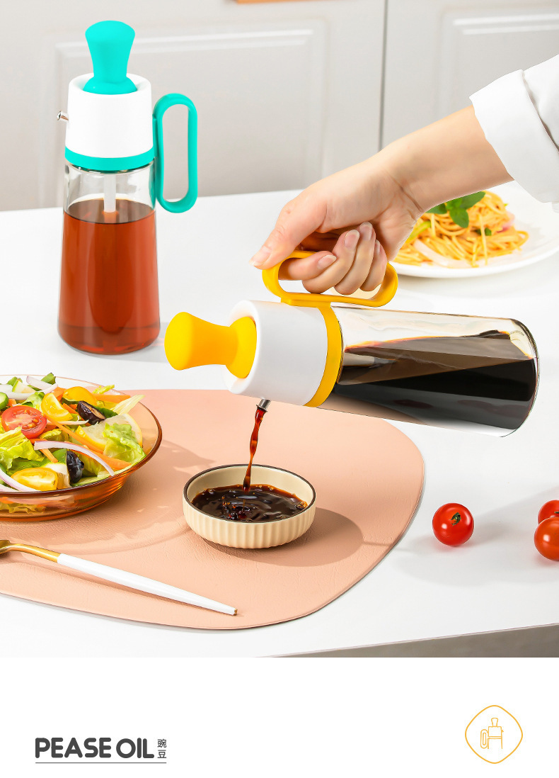 厨房用品油壶刷倒一体玻璃调料瓶醋壶多功能调味瓶按压计量调料罐详情13