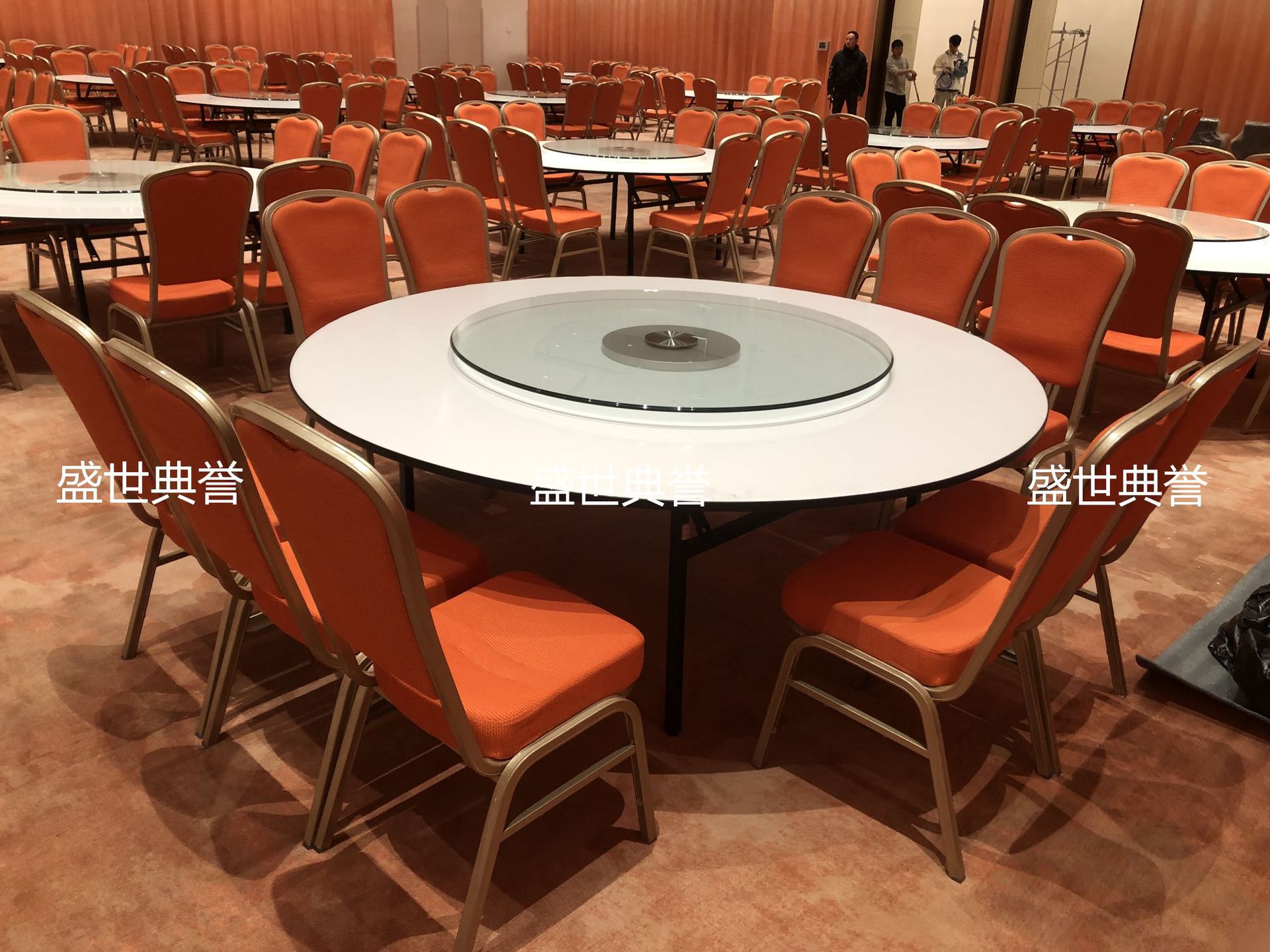 Wenzhou five-star hotel banquet dining tables and chairs, banquet center aluminum alloy banquet chairs, wedding banquet hotel folding tables and chairs pic 11