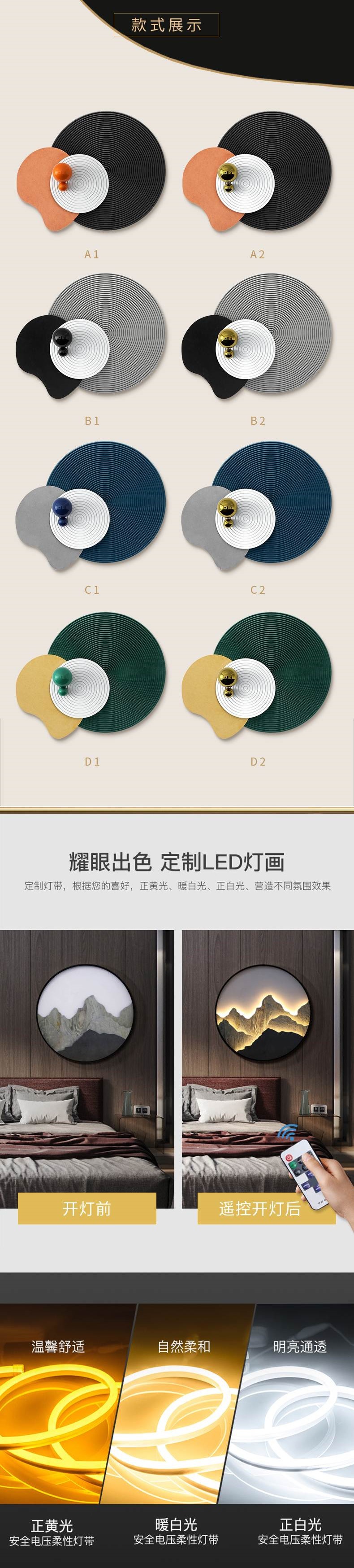 设计师现代轻奢客厅墙面装饰3d立体创意玄关走廊挂件简约风卧室餐详情3