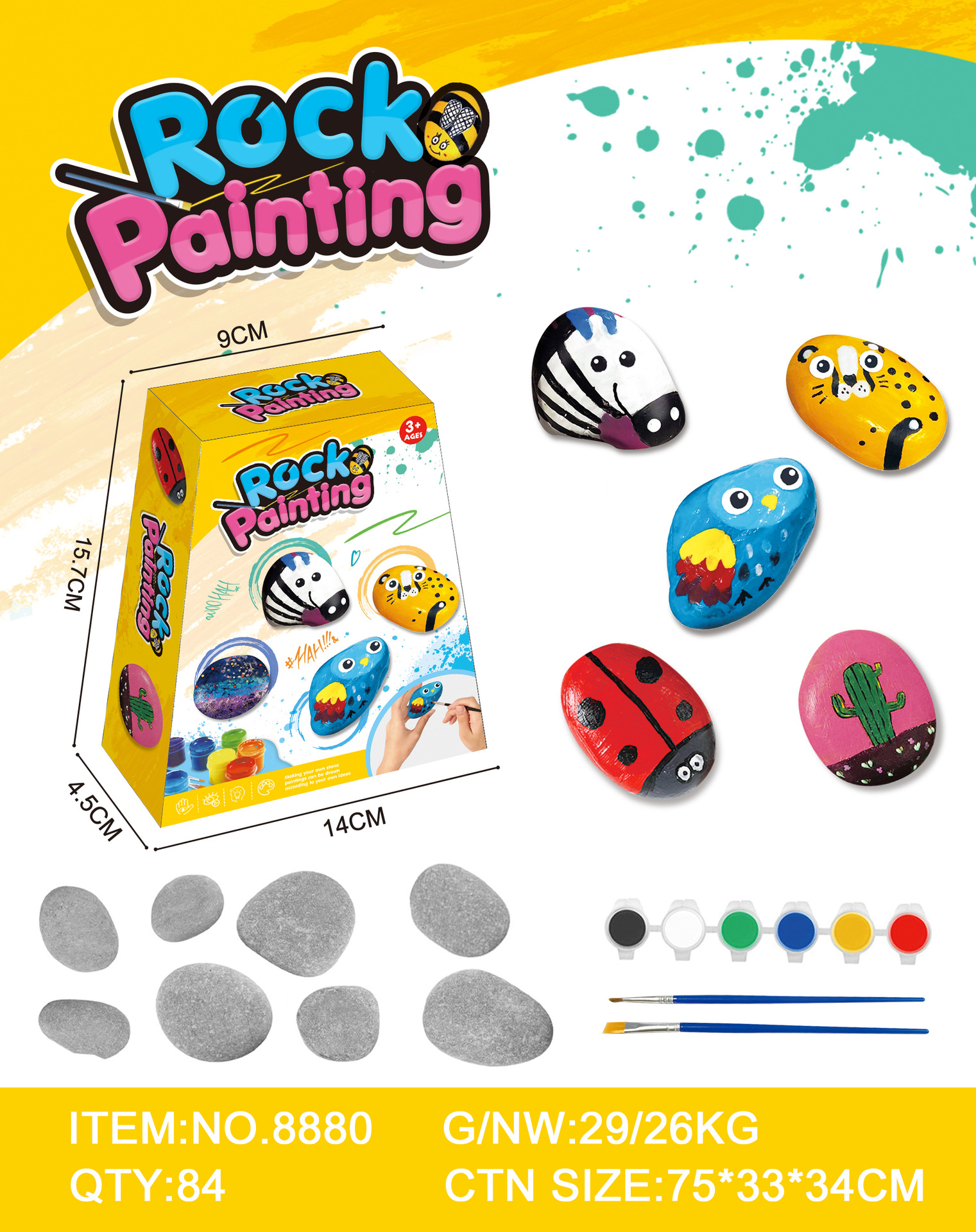 石膏彩绘艺术摆件儿童创意DIY手绘玩具礼物冰箱贴摆件地摊批发详情7