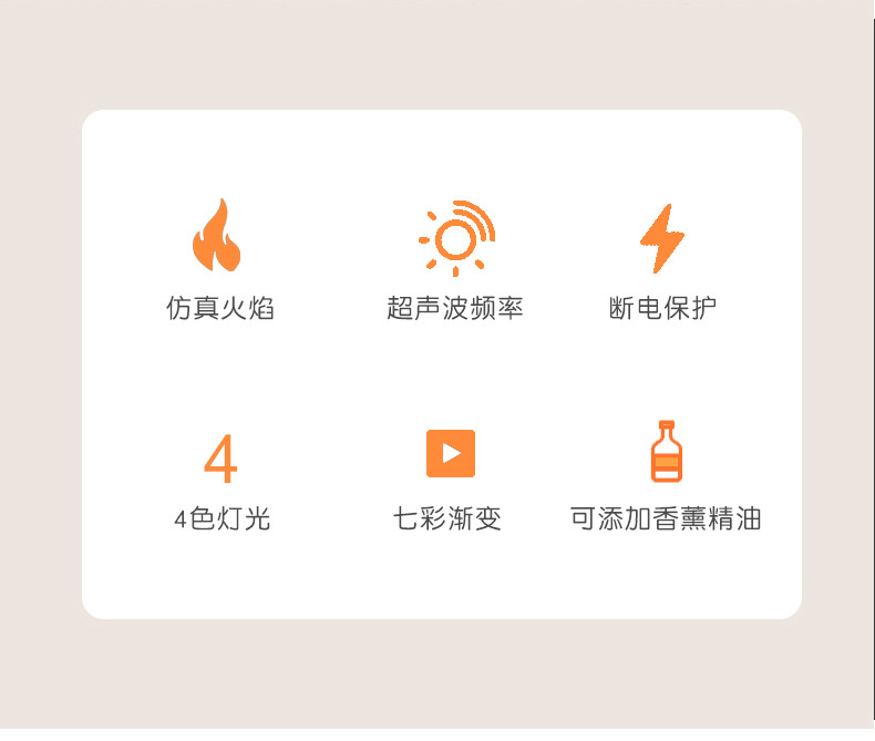 New USB Flame aroma diffuser for home and office use, humidifying aroma diffuser, essential oil simulation, flame rock aroma diffuser pic 3