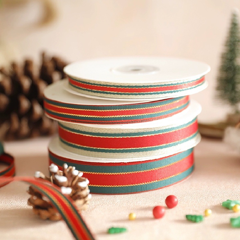 圣诞彩葱带鲜花包装织带蝴蝶结丝带糖果礼盒缎带蛋糕盒彩带直供详情2