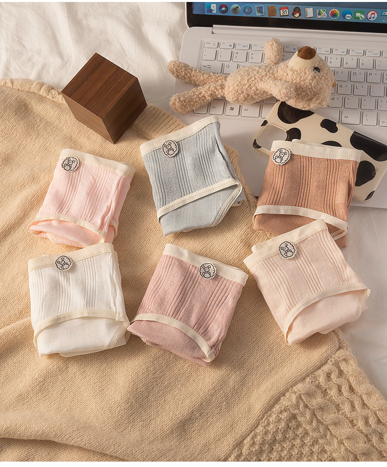 元集 纯棉抑菌裆内裤女亲肤无痕透气夏季少女低腰大码女士三角裤详情7