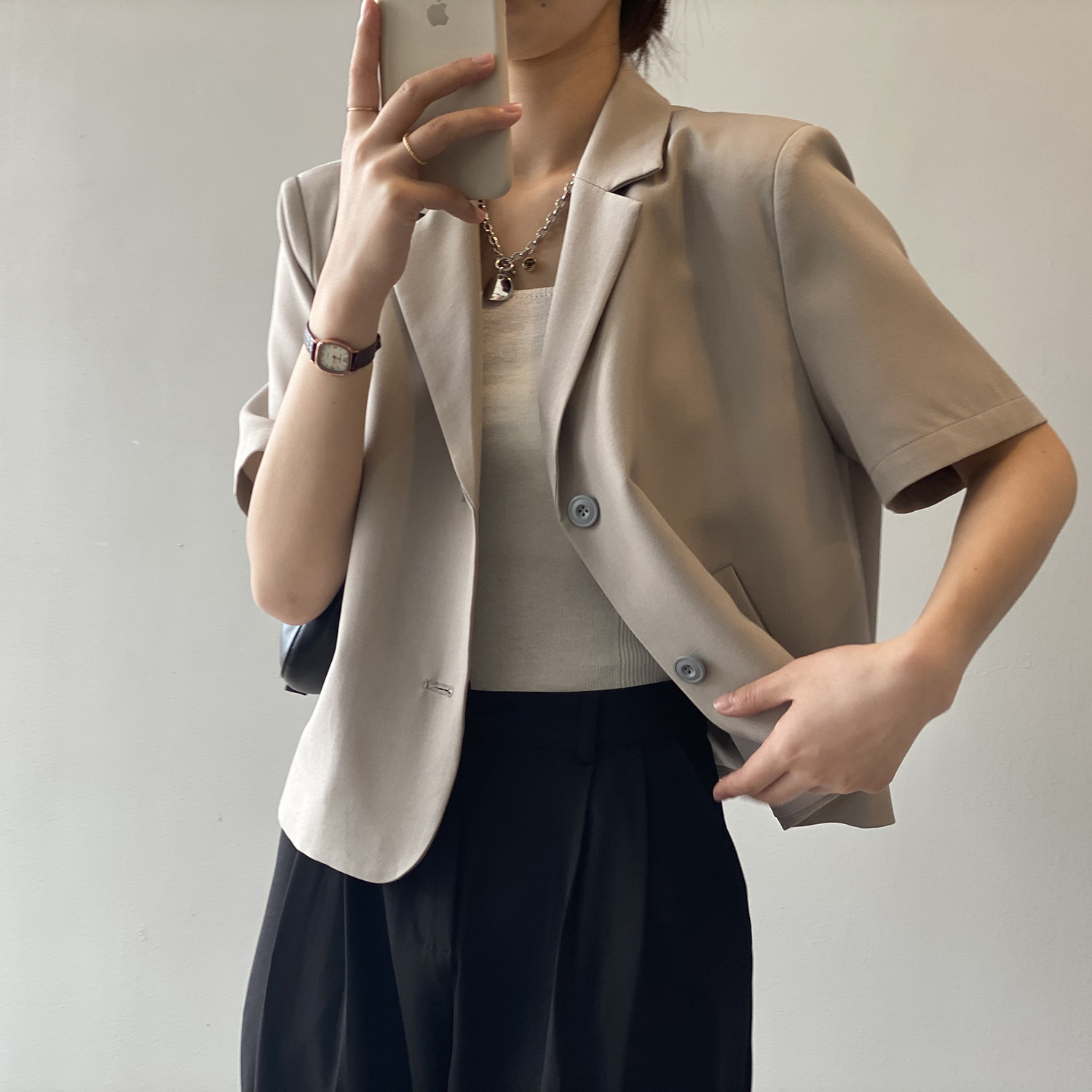 Yanshuang Solid Color short-sleeved blazer for women 2022 Summer New Korean Style loose and elegant short jacket 80158 pic 33