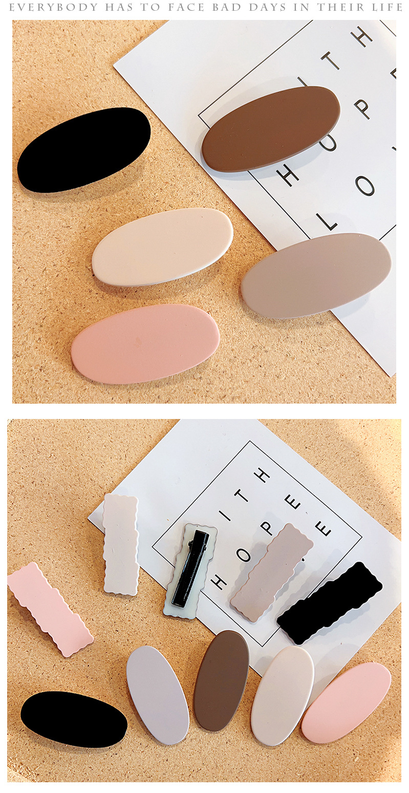 新款咖色系小发夹边夹侧边可爱发卡子鸭嘴一字夹夏季刘海夹子批发详情3