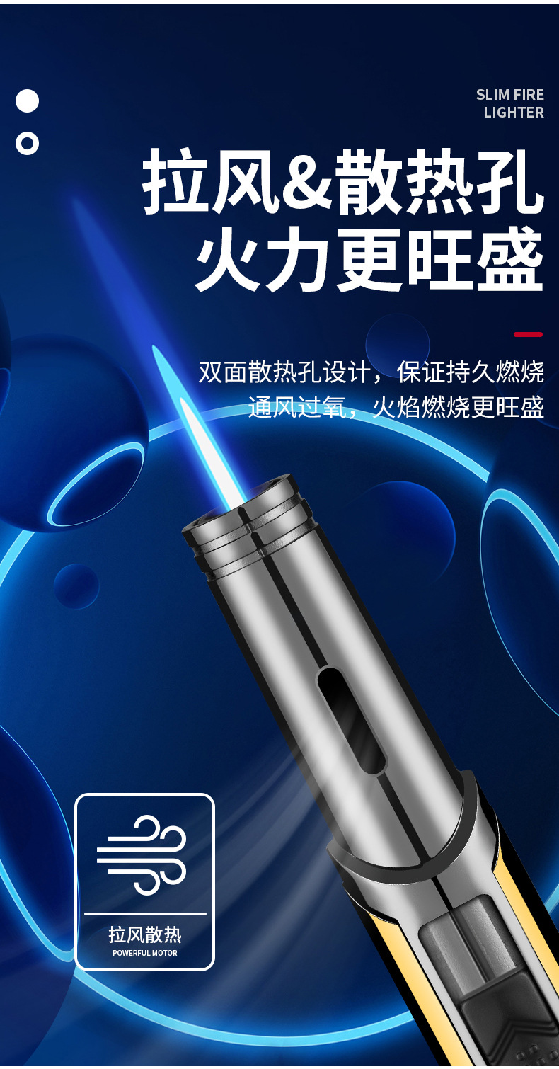 Simple moxibustion windproof lighter, cigar red mini compact high-temperature resistant creative inflatable Wenzhou lighter pic 17
