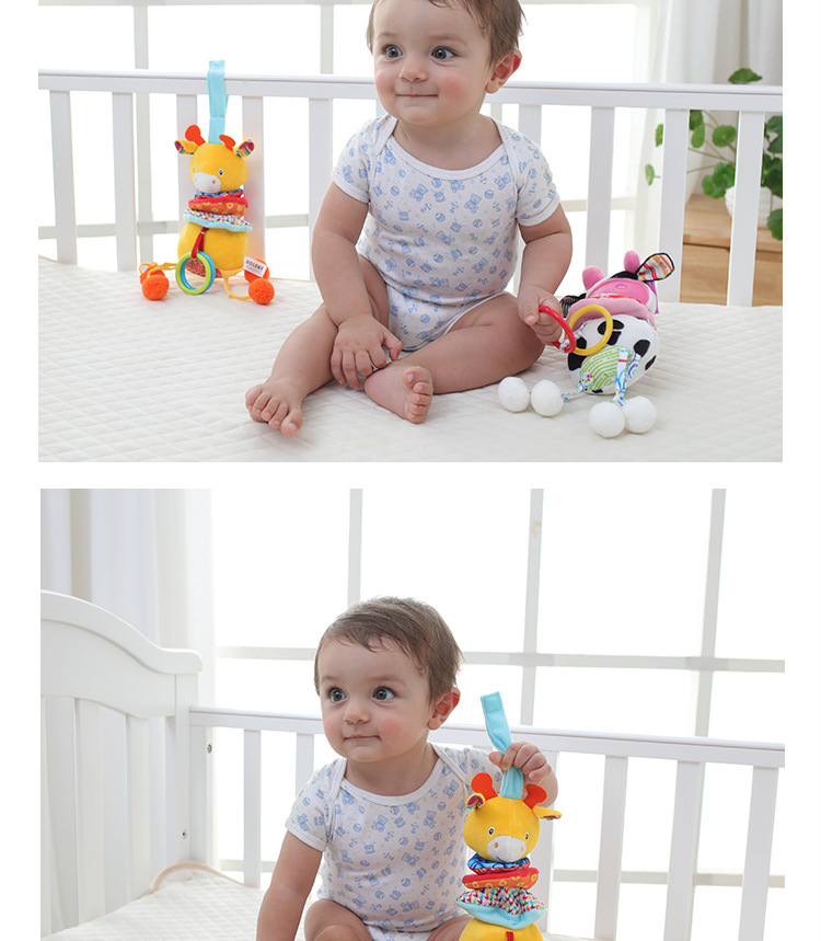 Bebé animal música pull bell car colgante sin batería baby cart colgante bell peluche juguete pic 13