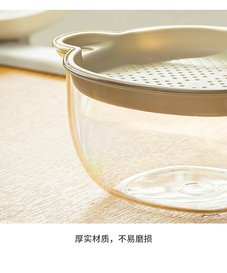 Nachuan Light Luxury covered draining basket kitchen household sink, fruit and vegetable filtering basket, fruit washing PP storage box pic 20