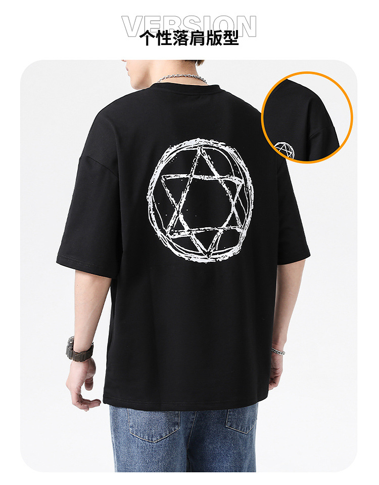 短袖T恤男夏季新款潮流港风宽松t恤加肥加大码百搭半袖体恤衫9XL详情2
