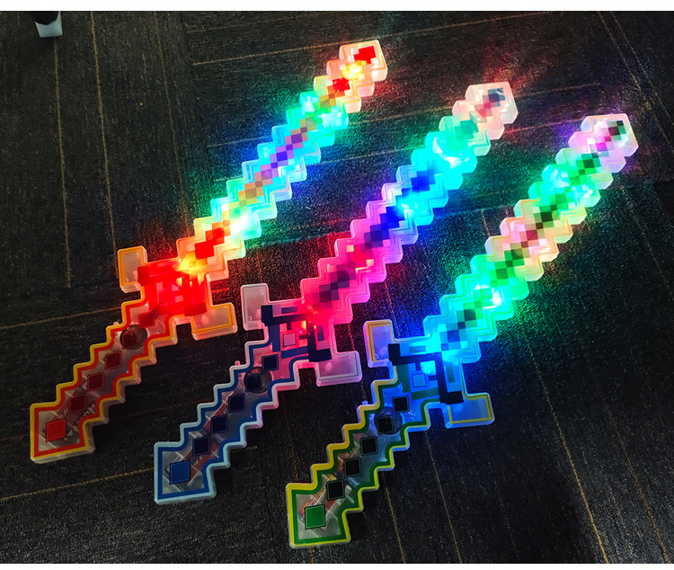 跨境热销马赛克剑我的世界声光格子剑水晶刀剑音乐刀剑激光剑批发详情14