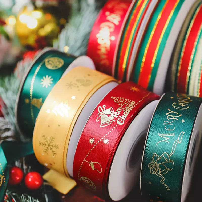 圣诞彩葱带鲜花包装织带蝴蝶结丝带糖果礼盒缎带蛋糕盒彩带直供详情4