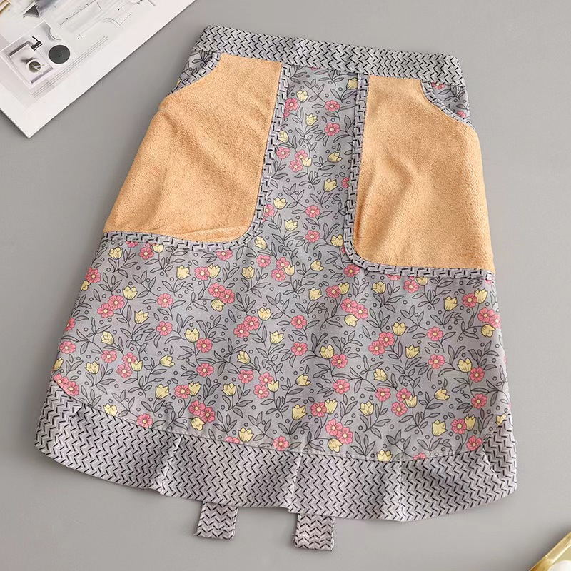 Cotton breathable summer half-length apron, stain-resistant and wear-resistant canvas, cute for girls, kitchen and catering special half-length waistband pic 15
