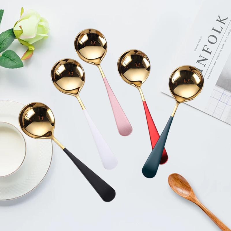 304不锈钢勺子高颜值家用咖啡勺长柄搅拌勺甜品勺加厚燕窝蜂蜜勺详情22