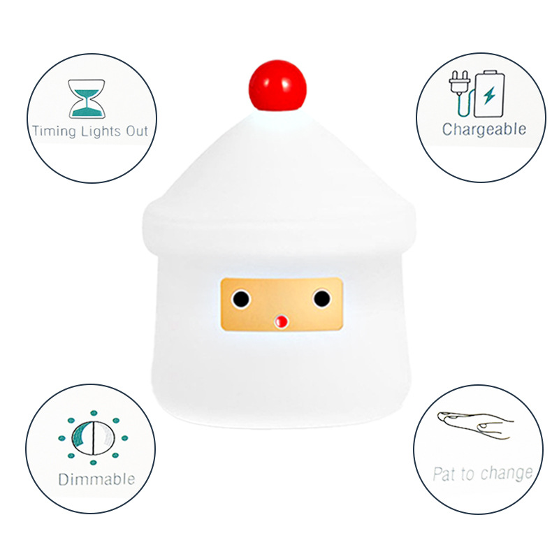 Cross-border bestsellers: Christmas house LED silicone night light, Christmas festival gift hand-held light, stepless variable light sleep companion light pic 10