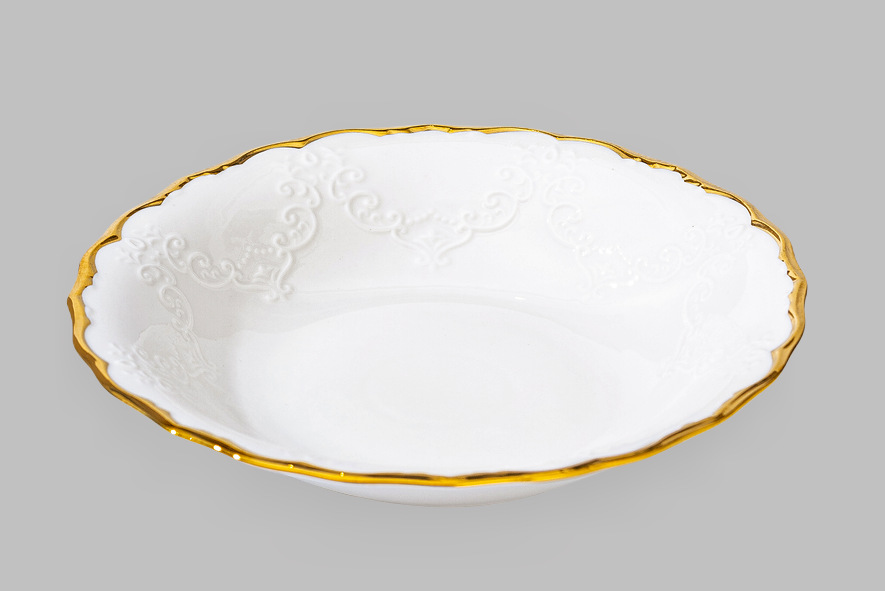 Wholesale of light luxury ceramic tableware sets, high-end gold-plated plates with gold edges pic 2