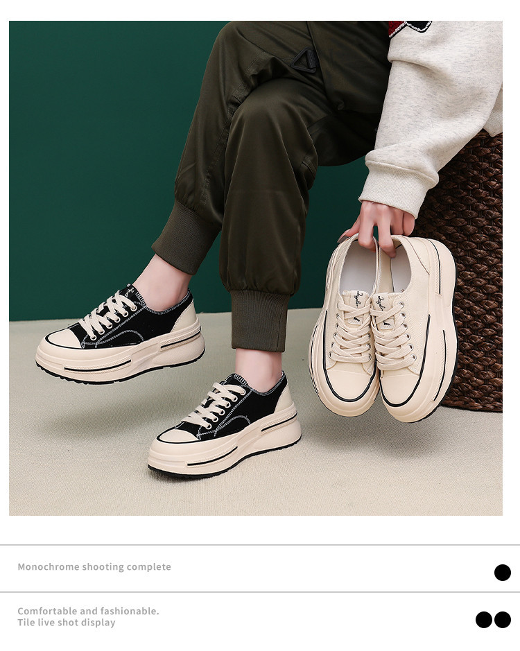 内里头层羊皮帆布鞋2024秋冬新款女士增高厚底鞋女休闲百搭鞋子女详情34