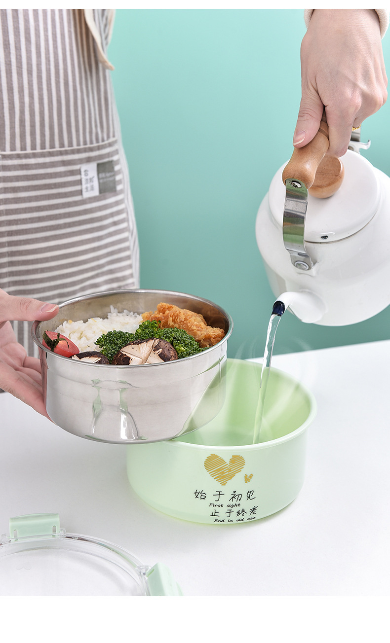 食品级不锈钢学生宿舍泡面碗防摔隔热打饭午餐盒成人便携密封饭盒详情10
