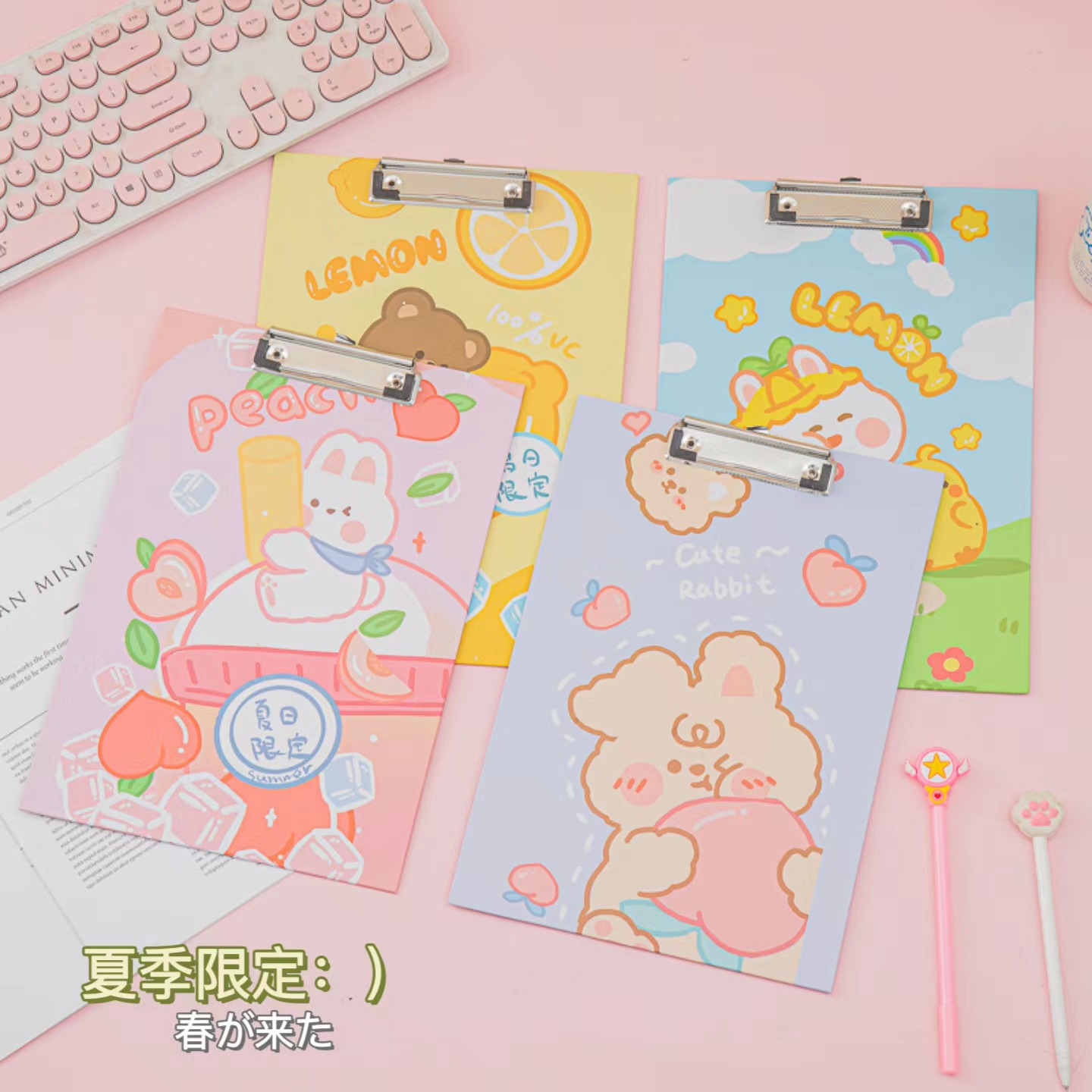 新款卡通A4板夹文件夹学生考试垫板资料ins高颜值文件夹办公文具详情11