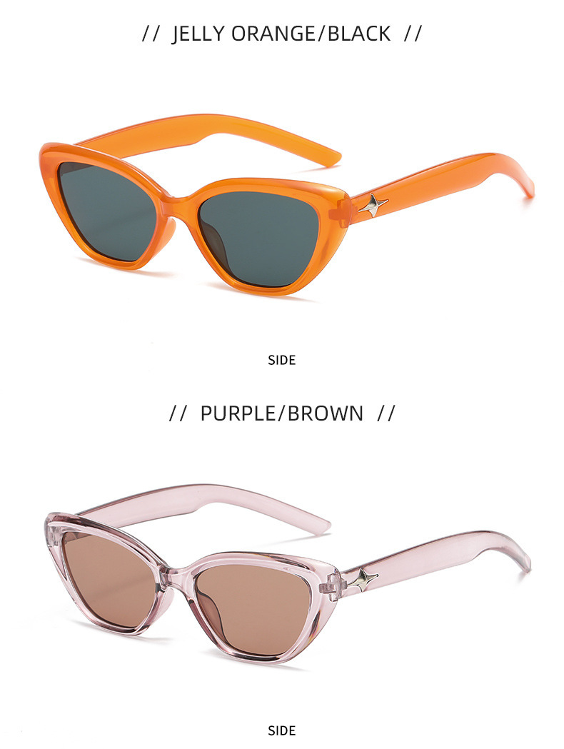 复古三角猫眼小脸墨镜女 高级感ins黑色小框太阳眼镜防晒造型拍照详情17