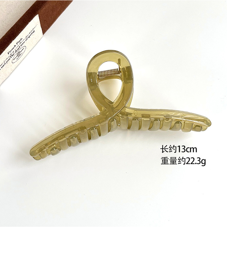 大号透明果冻色抓夹简约后脑勺盘发鲨鱼夹高级感马尾发抓发夹头饰详情16