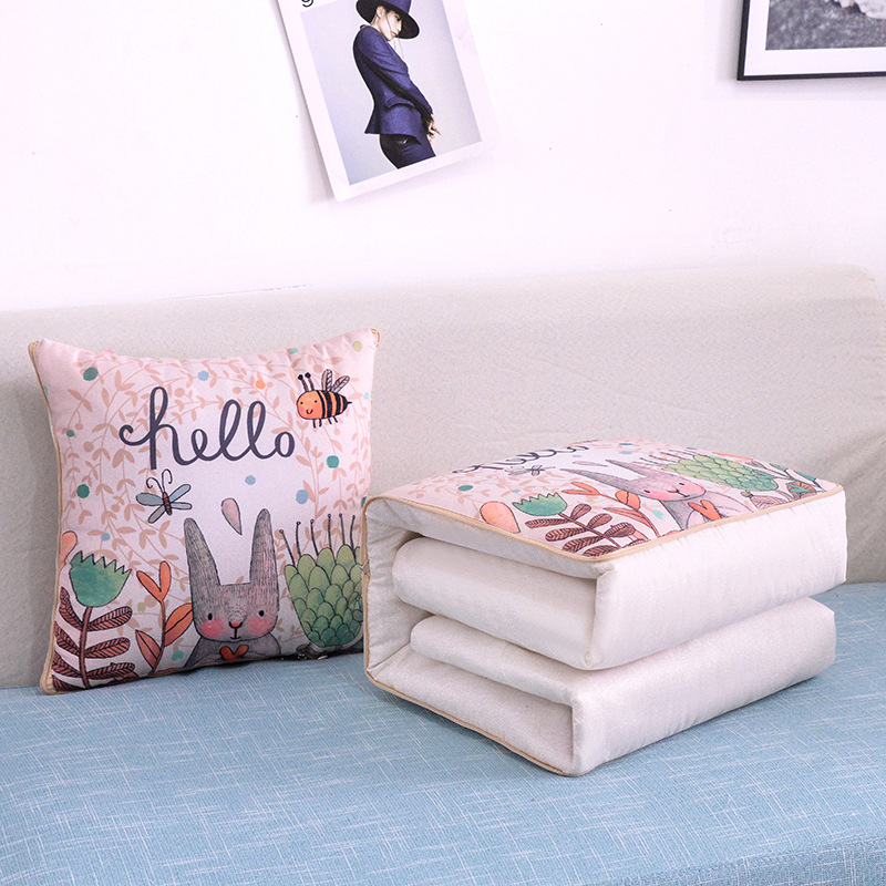 Dual-purpose, two-in-one, logo printed, multi-functional car sofa cushion quilt, advertising gift, throw pillow quilt pic 33