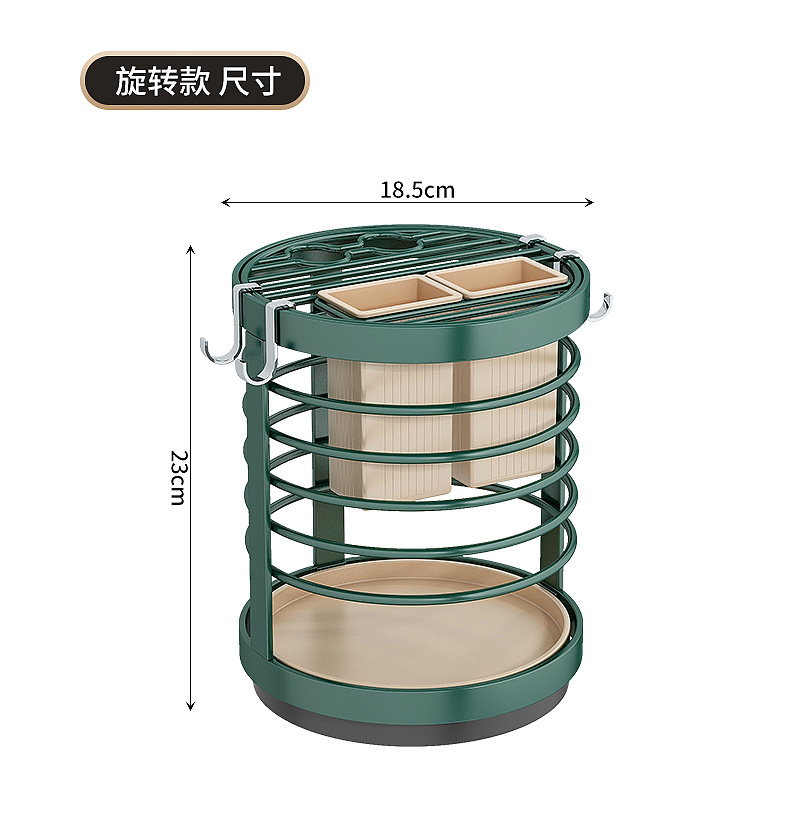 厨房创意可旋转刀架 轻奢刀具 多功能置物架 挂钩筷子勺子新款收纳架 多功能刀架 多功能刀座 厨房用品 多功能收纳架 刀架详情17