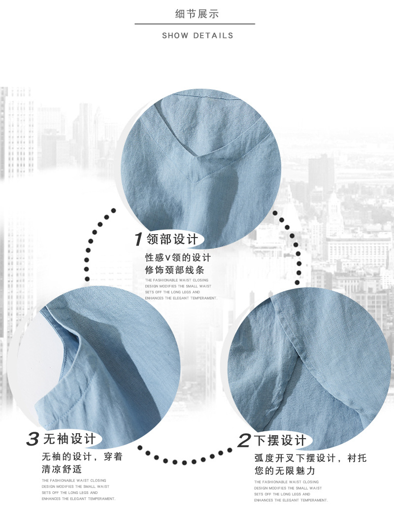 日系文艺女短款V领小马甲2023年春夏新款设计感森系马夹叠穿背心详情2