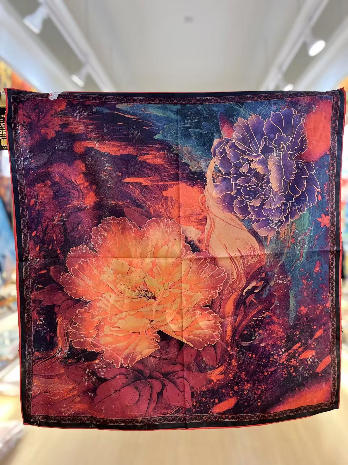 国潮香云纱花萝70*70新中式苏杭小方巾双面双色丝巾厂家代发扎染详情4