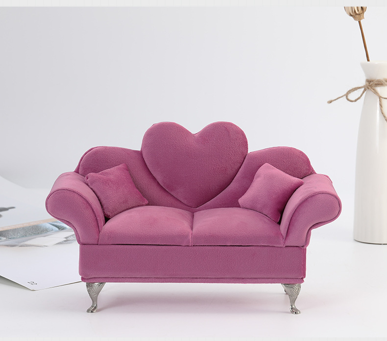 跨境仿真沙发饰品首饰盒 荷兰绒布饰品耳环首饰收纳盒 珠宝首饰盒详情12