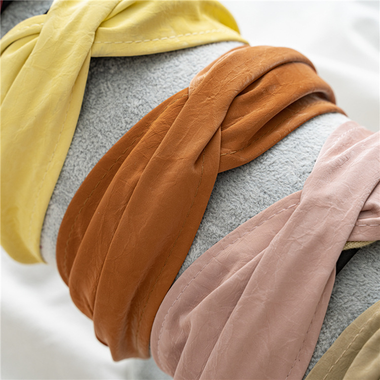 韩版网红头饰少女韩国简约甜美百搭宽边布艺交叉发箍头箍压发外出详情15