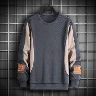 男士卫衣韩版潮流春秋季ins圆领宽松大码长袖T恤男青少年加绒上衣详情11