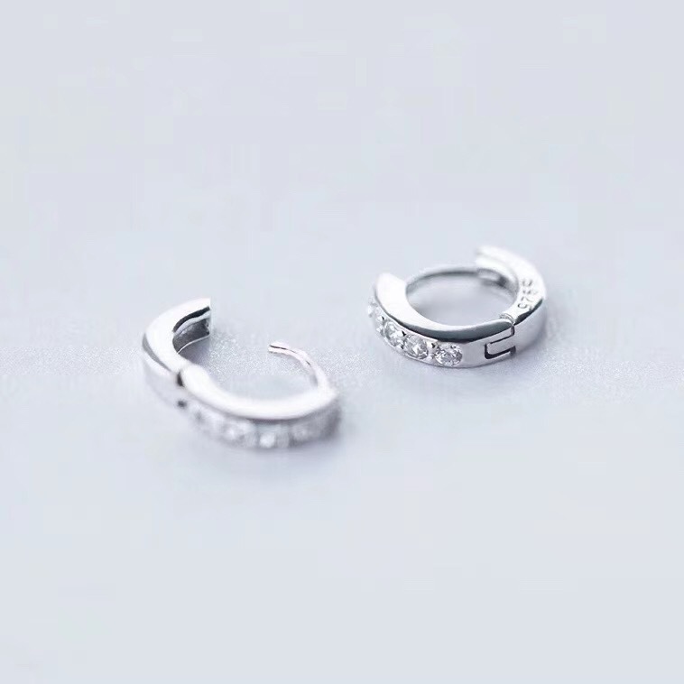 银耳扣女耳圈耳环耳钉 韩国气质耳骨钉男耳饰小圈圈耳骨环银饰详情10
